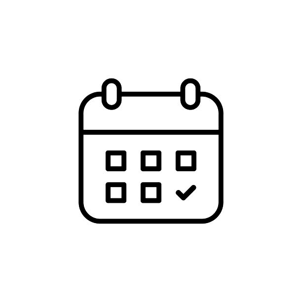 Salle de Sport et Fitness calendar outline icon with editable stroke.